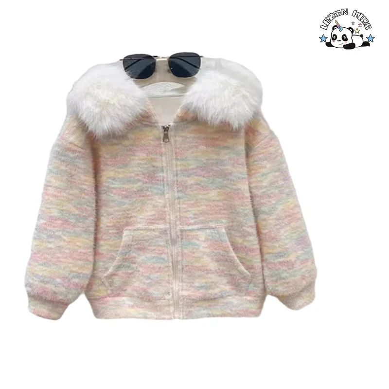 LEZONKIDS - Customizable New Style Kids Autumn Winter Suit Velvet Thincked Fashion Jackets Pants Girls Set